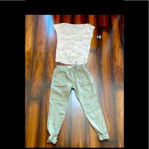 C&C joggers & lucky brand shirt both size Xsm